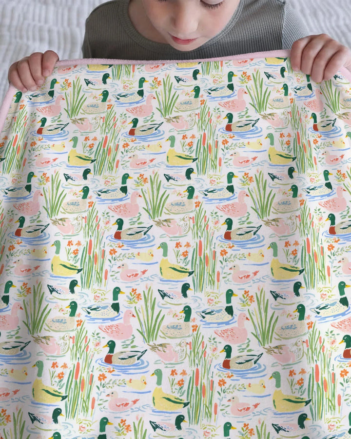 Whimsical Mallard Duck Bamboo Blanket