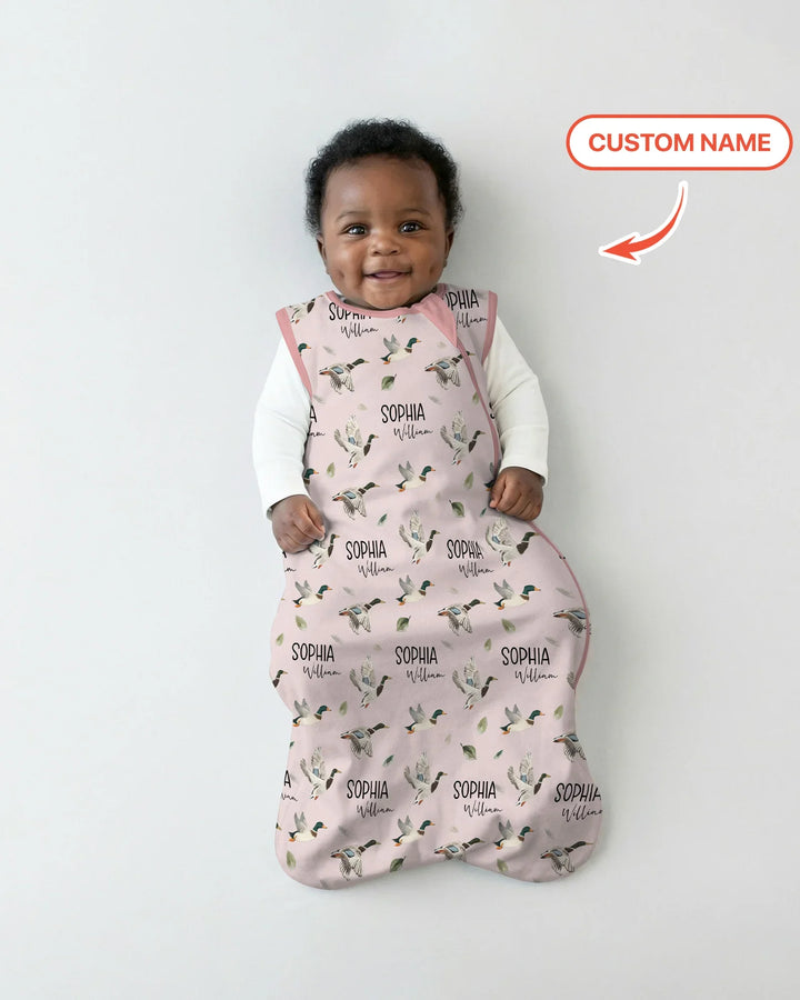 Custom Name Mallard Duck Bamboo Sleep Bag