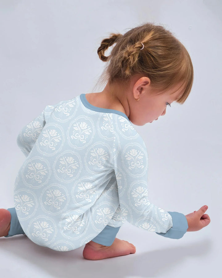 Personalized Floral Embroidered Baby Bamboo Convertible Zippy