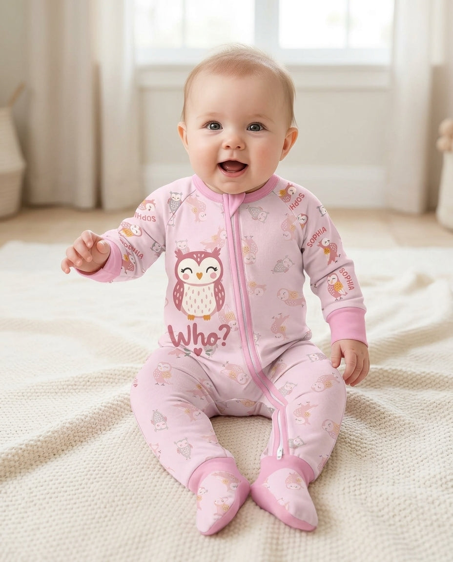 Custom Name Twin Owl Who's Who Bamboo Convertible Zippy