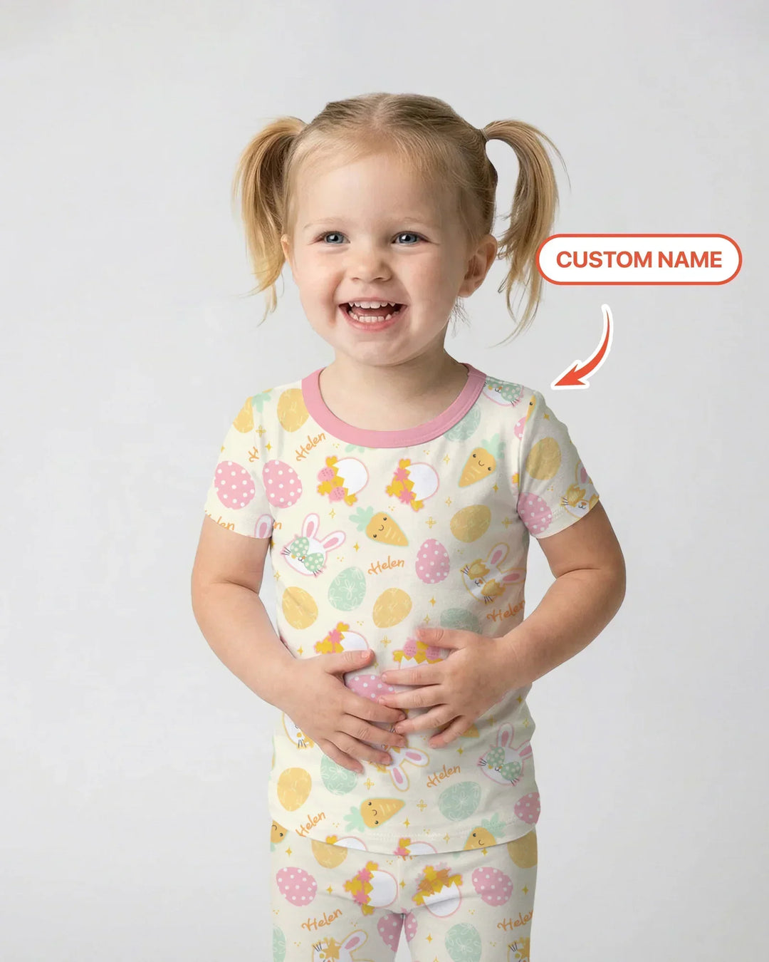 Retro Easter Bamboo Two Piece Short Sleeve Pajama Set