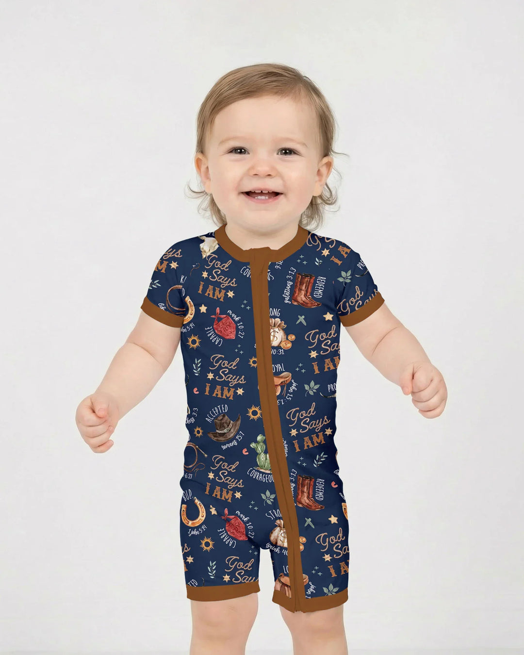 God Says I Am Western Faith Bamboo Shorty Zippy