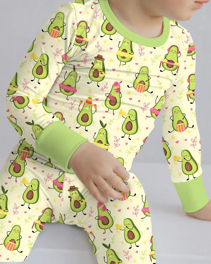 Avocado Fiesta Bamboo Two Piece Long Sleeve Pajama Set