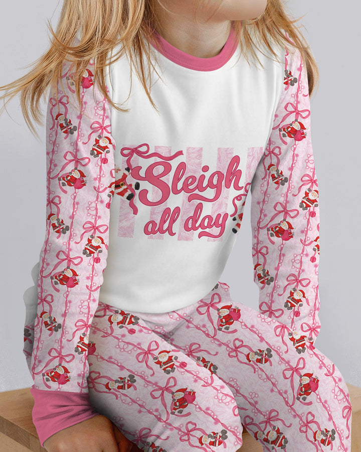 Sleigh All Day Santa Claus  Bamboo Two Piece Long Sleeve Pajama Set