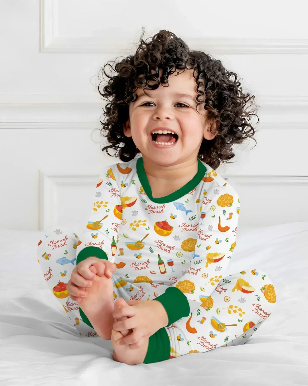 Shanah Tovah Family Matching Bamboo Two Piece Long Sleeve Pajama Set