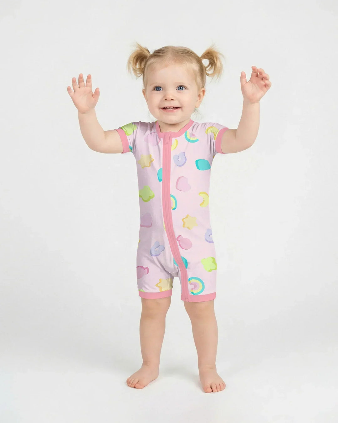 Pastel Lucky Charms Scatter Bamboo Shorty Zippy