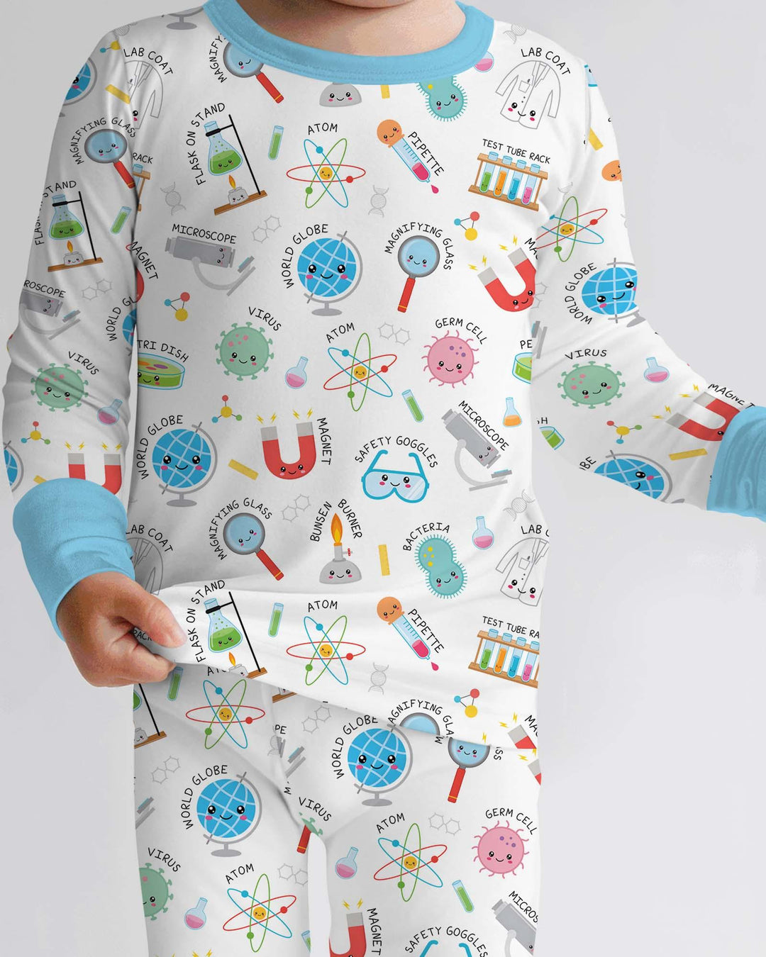 Science Fun Family Matching Bamboo Two Piece Long Sleeve Pajama Set