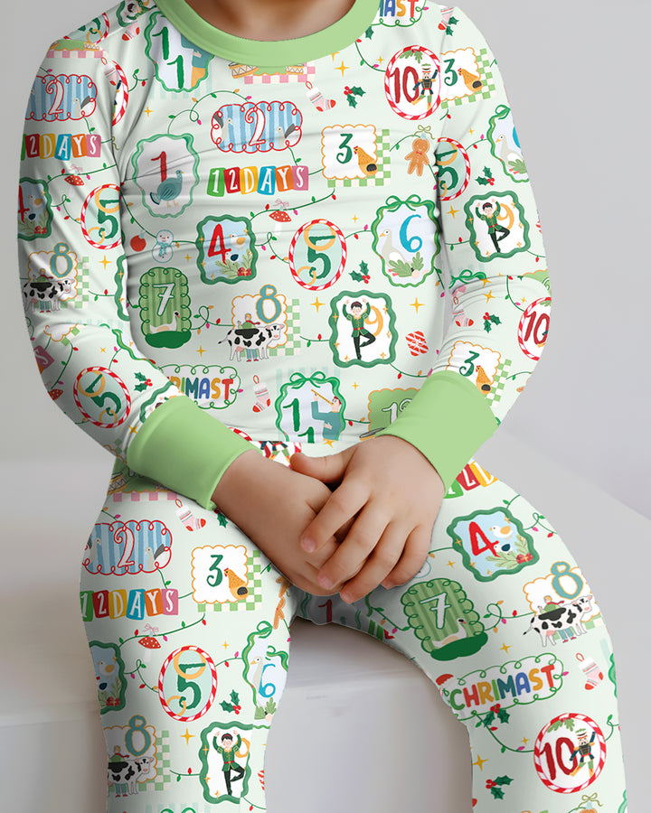 12 Christmas Prayers Bamboo Two Piece Long Sleeve Pajama Set