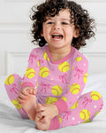 Softball Lovers Bamboo Two Piece Long Sleeve Pajama Set