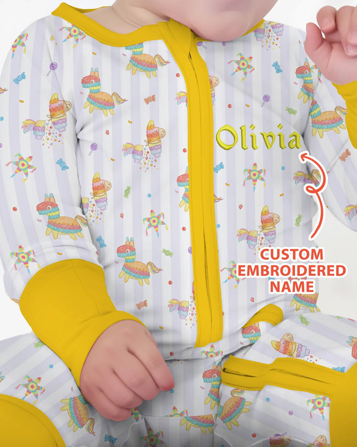 Personalized Embroidered Name Cinco De Mayo Bamboo Convertible Zippy