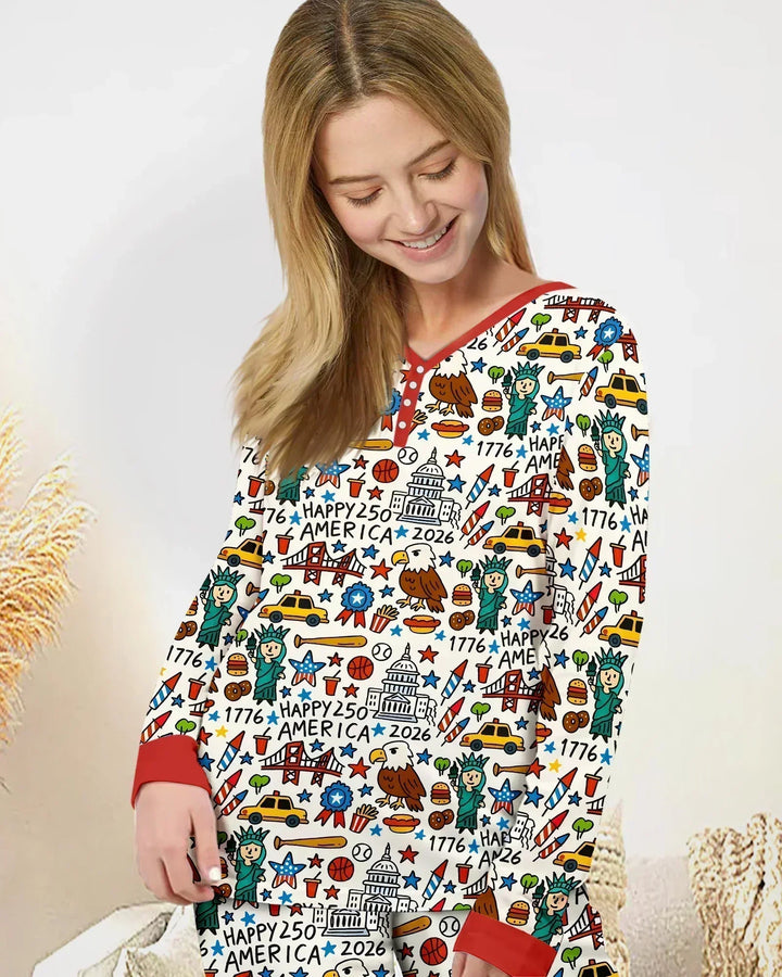 Doodle America 250th Anniversary Family Bamboo Women Pajama Set
