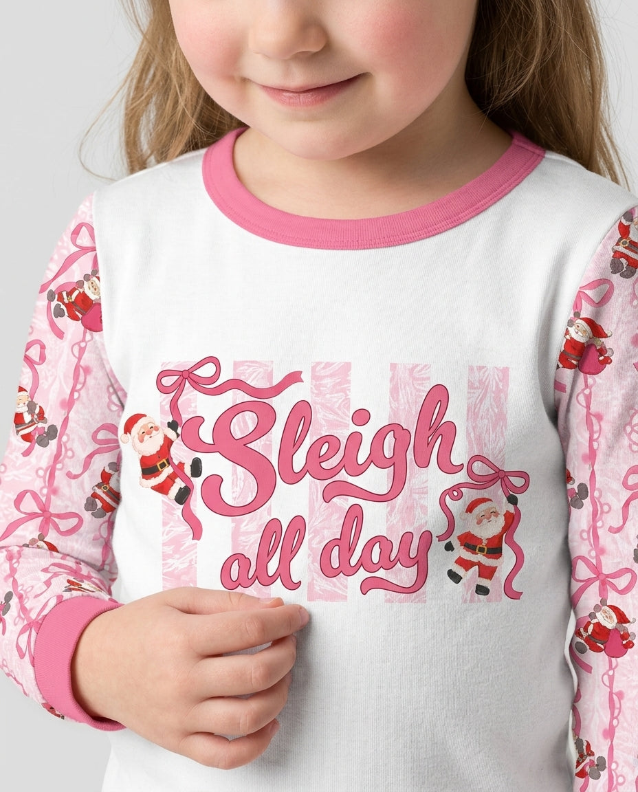Sleigh All Day Santa Claus  Bamboo Two Piece Long Sleeve Pajama Set