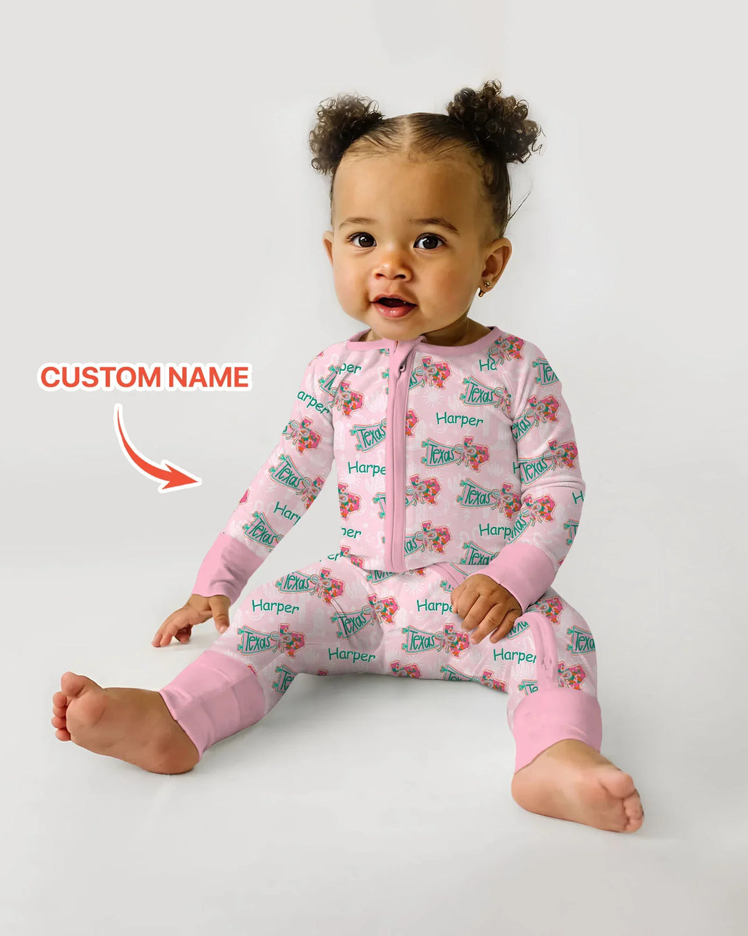 Custom Name Preppy Texas Charm Bamboo Convertible Zippy