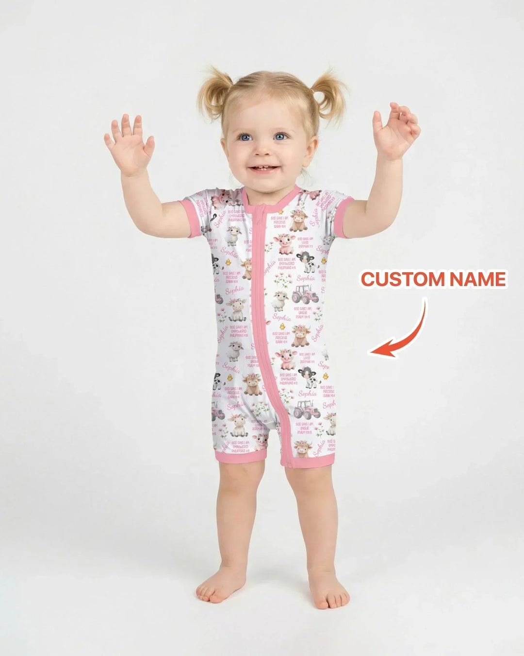 Custom Name God Says I Am Farm Animals Bamboo Shorty Zippy