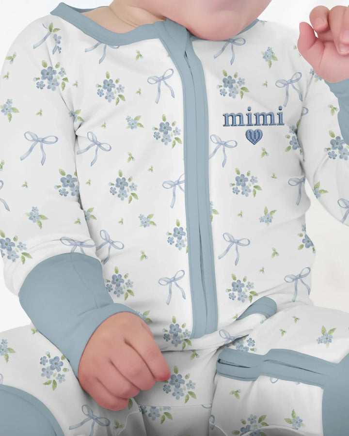 Mommy and Me Matching Embroidered Baby Bamboo Convertible Zippy