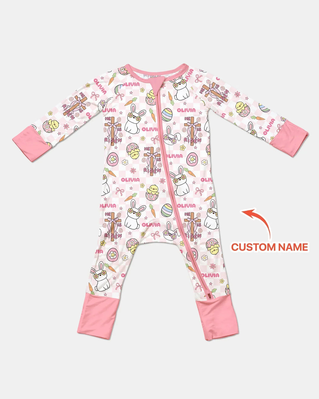 Custom Name Retro Easter Bamboo Convertible Zippy