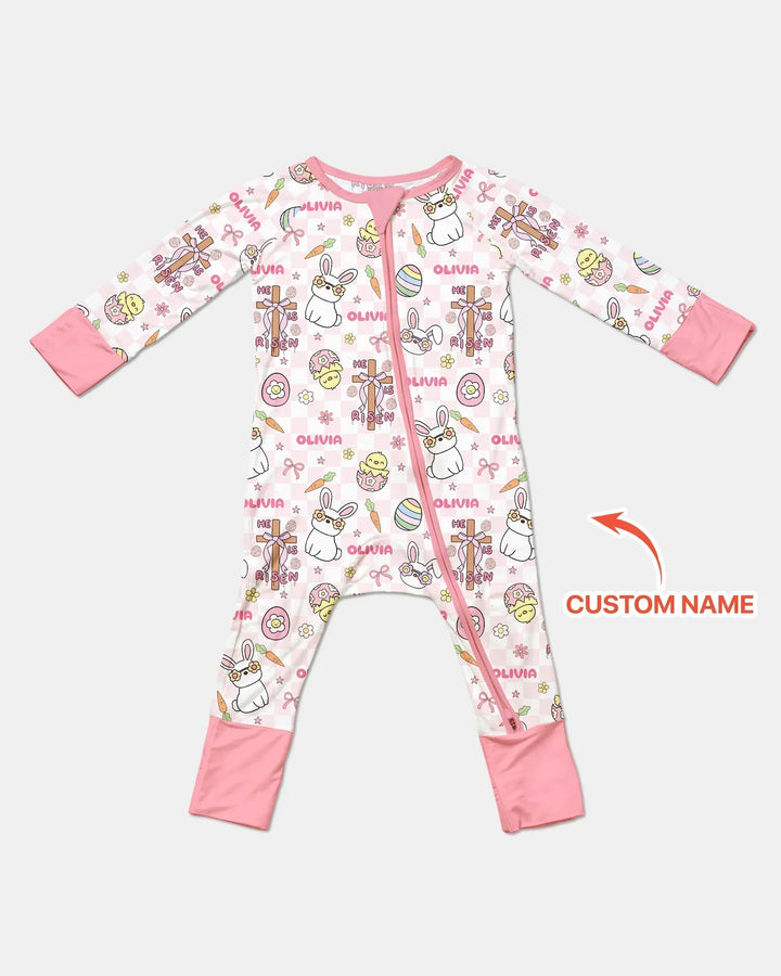 Custom Name Retro Easter Bamboo Convertible Zippy
