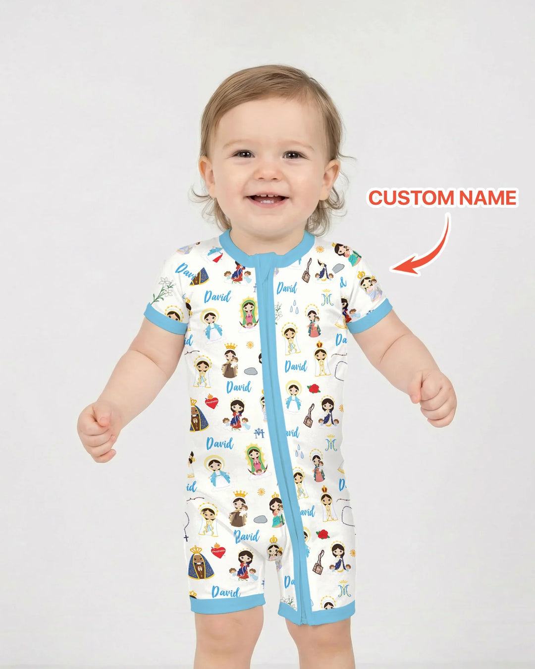 Custom Name Mother Mary Bamboo Shorty Zippy
