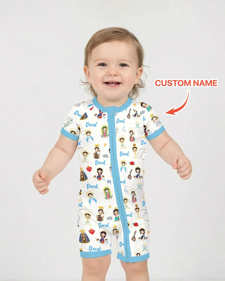 Custom Name Mother Mary Bamboo Shorty Zippy