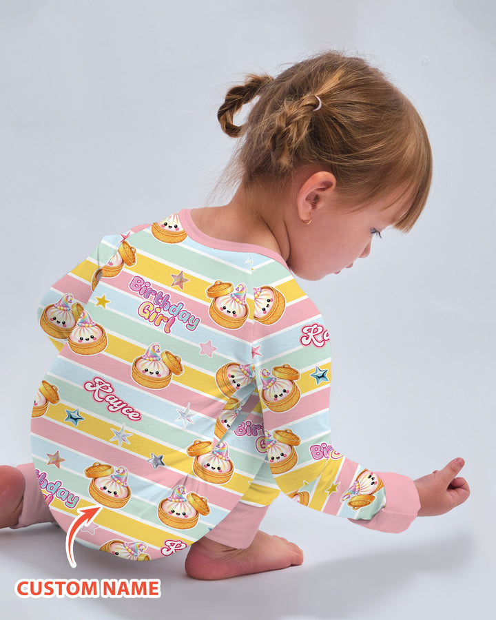 Custom Dumpling Birthday Girl  Bamboo Convertible Zippy