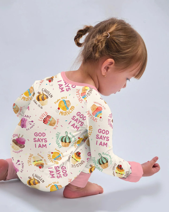 Cute Cupcake God Says I Am  Bamboo Convertible Zippy