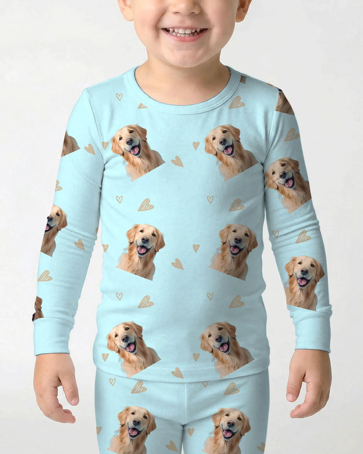 Custom Face All Over Bamboo Two Piece Long Sleeve Pajama Set