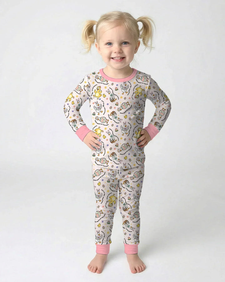 Easter Goose Family Matching Bamboo Two Piece Long Sleeve Pajama Set
