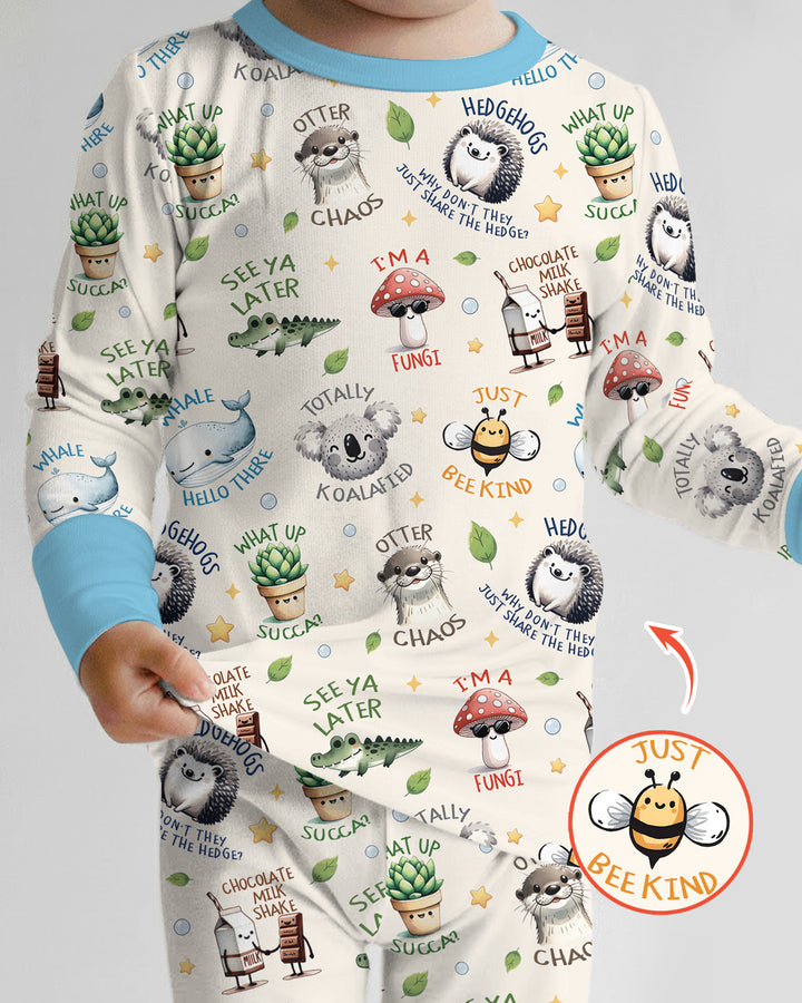 Silly Little Puns Bamboo Two Piece Long Sleeve Pajama Set