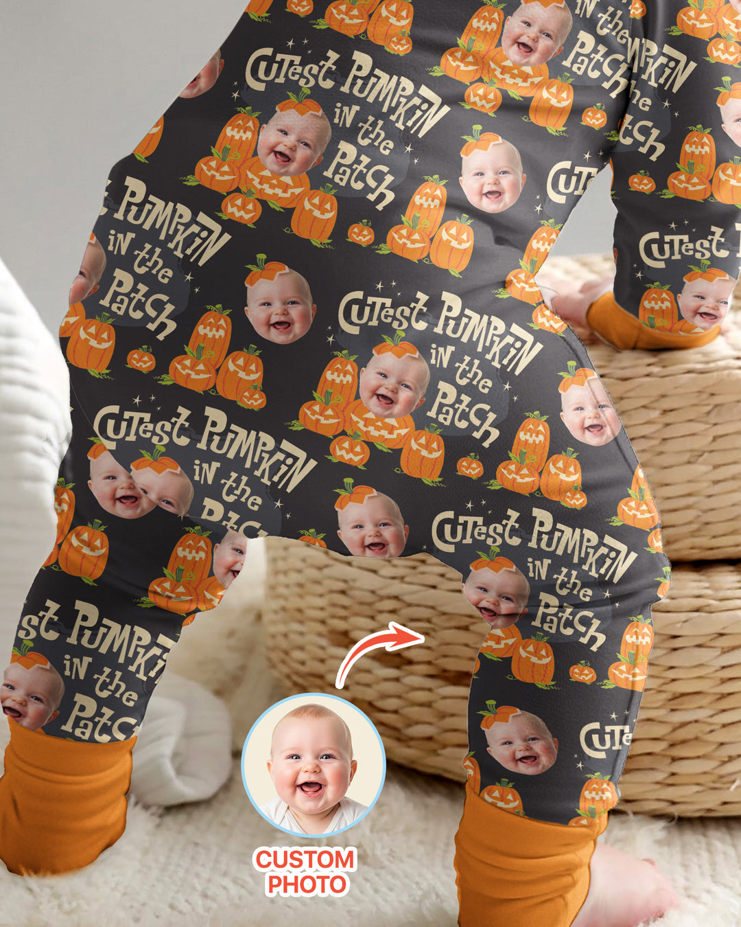 Custom Photo Cutest Pumpkin in the Patch Bamboo Convertible Zippy