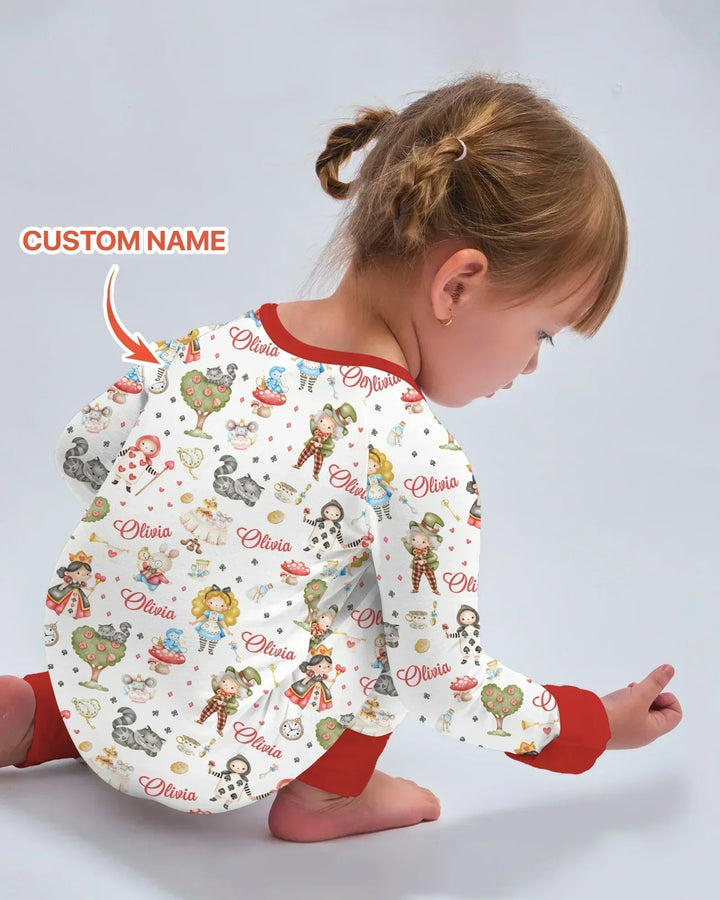 Whimsical Wonderland Tea Party Custom Name Bamboo Convertible Zippy