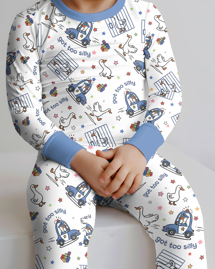 Got Too Silly  Bamboo Two Piece Long Sleeve Pajama Set