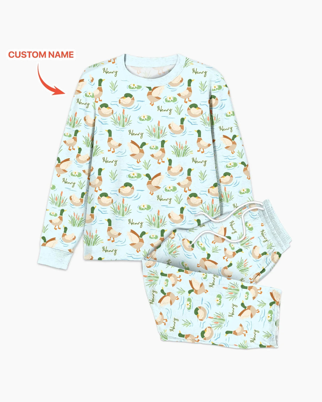 Personalized Mallard Duck Bamboo Men's Pajama Set