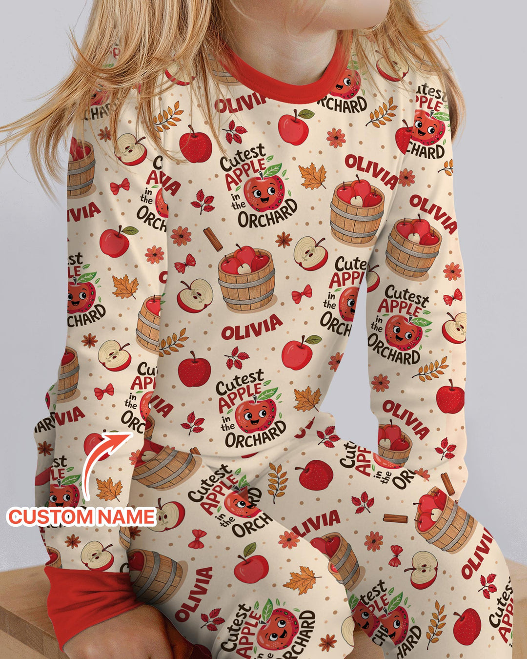 Cutest Apple In The Orchard Bamboo Two Piece Long Sleeve Pajama Set