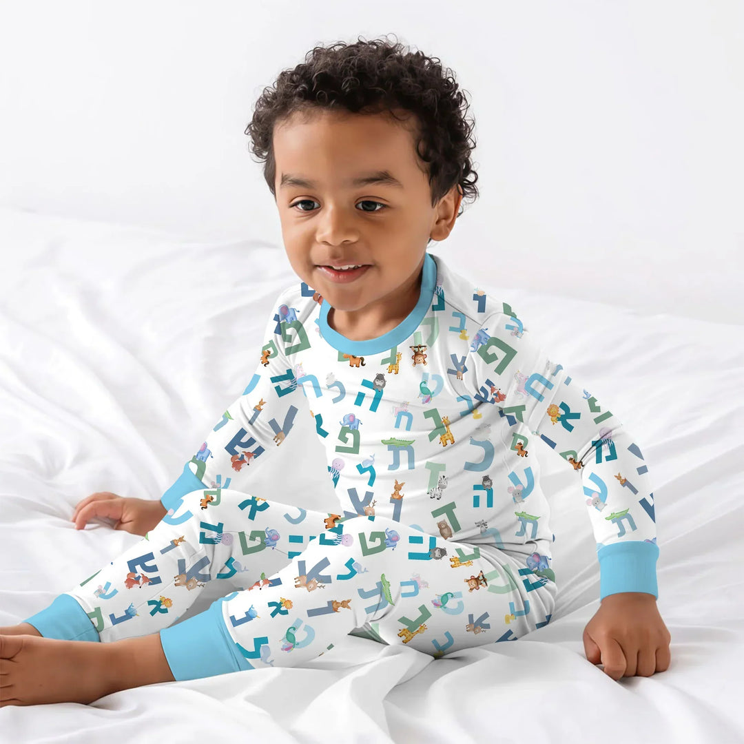 Aleph Bet Bamboo Two Piece Long Sleeve Pajama Set