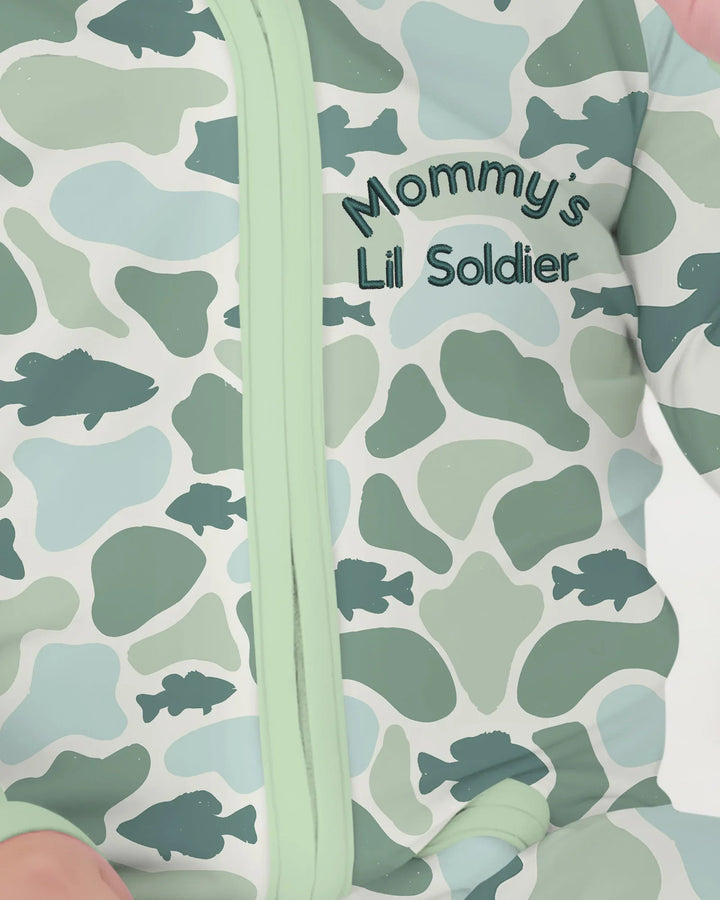Lil Soldier Embroidered Bamboo Convertible Zippy