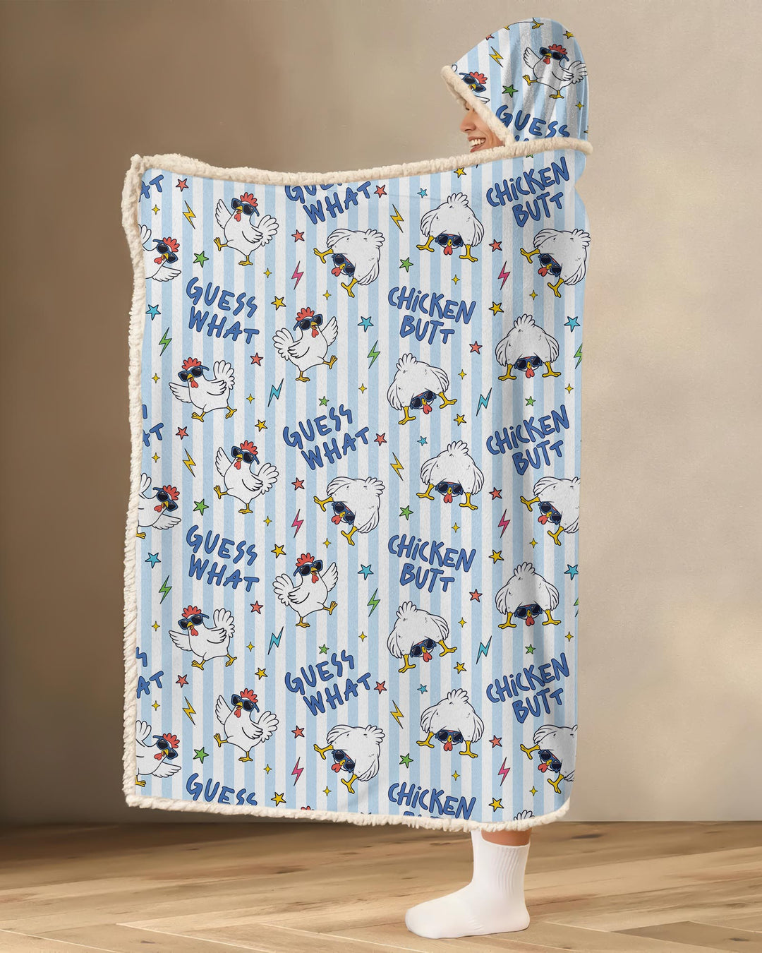 Guess What Chicken Butt! Bamboo Wearable Hooded Blanket