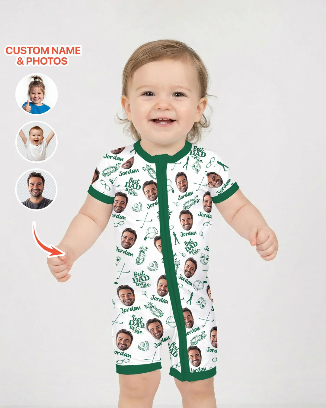 Custom Photo Best Dad By Par Bamboo Shorty Zippy