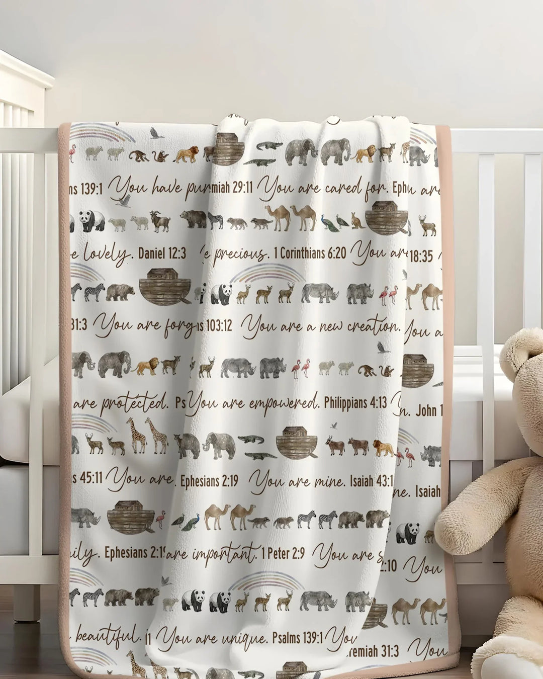 Biblical Noah's Ark Bamboo Blanket