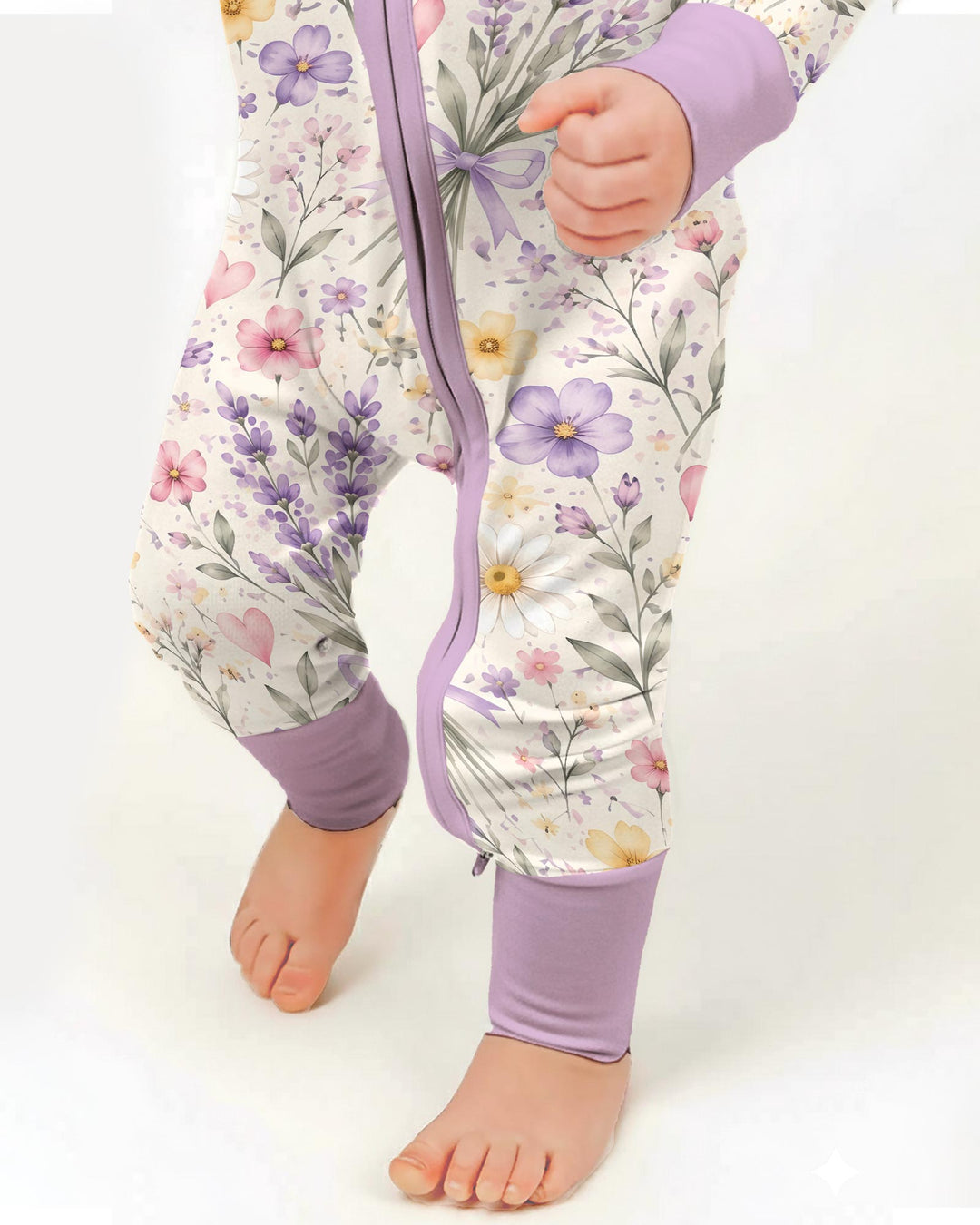 Lavender Wildflower Pastel Floral Bamboo Convertible Zippy