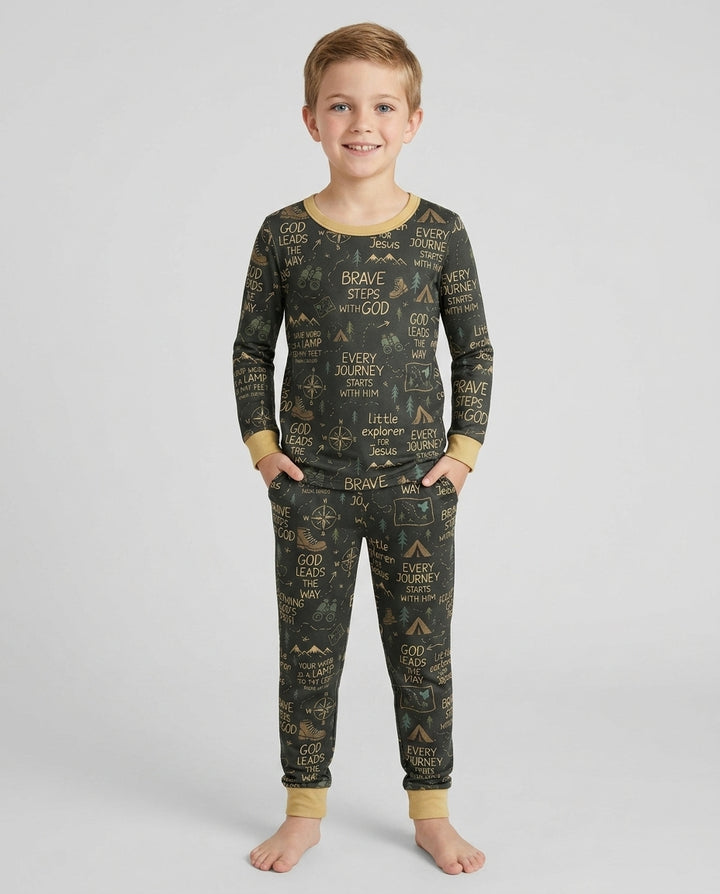 Template Bamboo Two Piece Long Sleeve Pyjamas Set