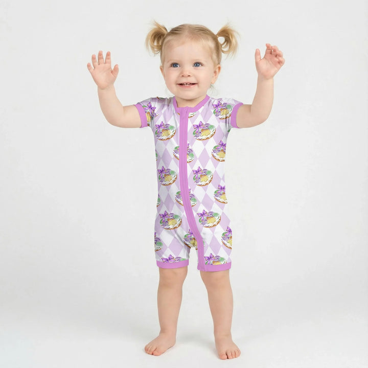 Mardi Gras Donut Bamboo Shorty Zippy
