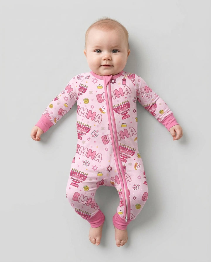 Custom name My First Hanukkah 2026 Bamboo Convertible Zippy