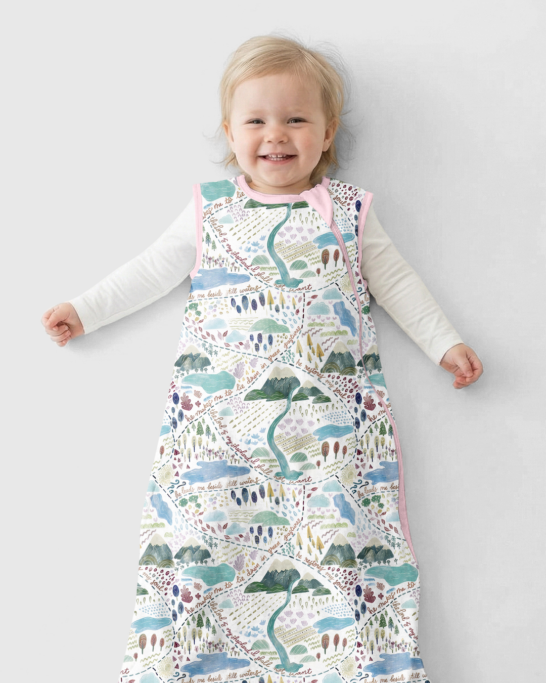 Whimsical Psalms 23 Map Bamboo Sleep Bag