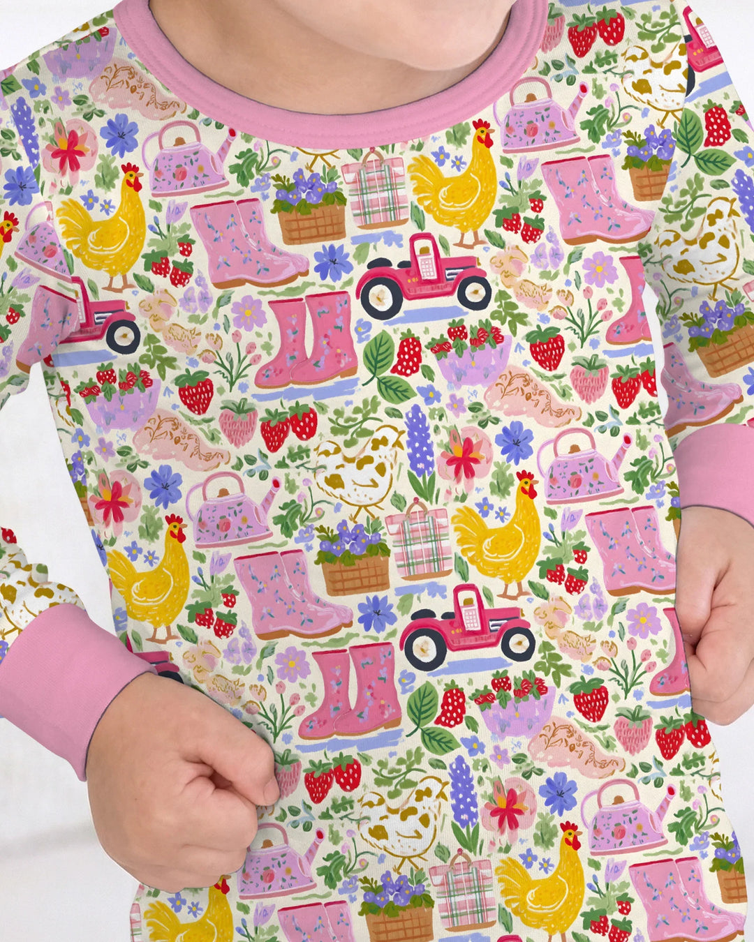 Farm Life Mommy & Me Matching Bamboo Two Piece Long Sleeve Pajama Set