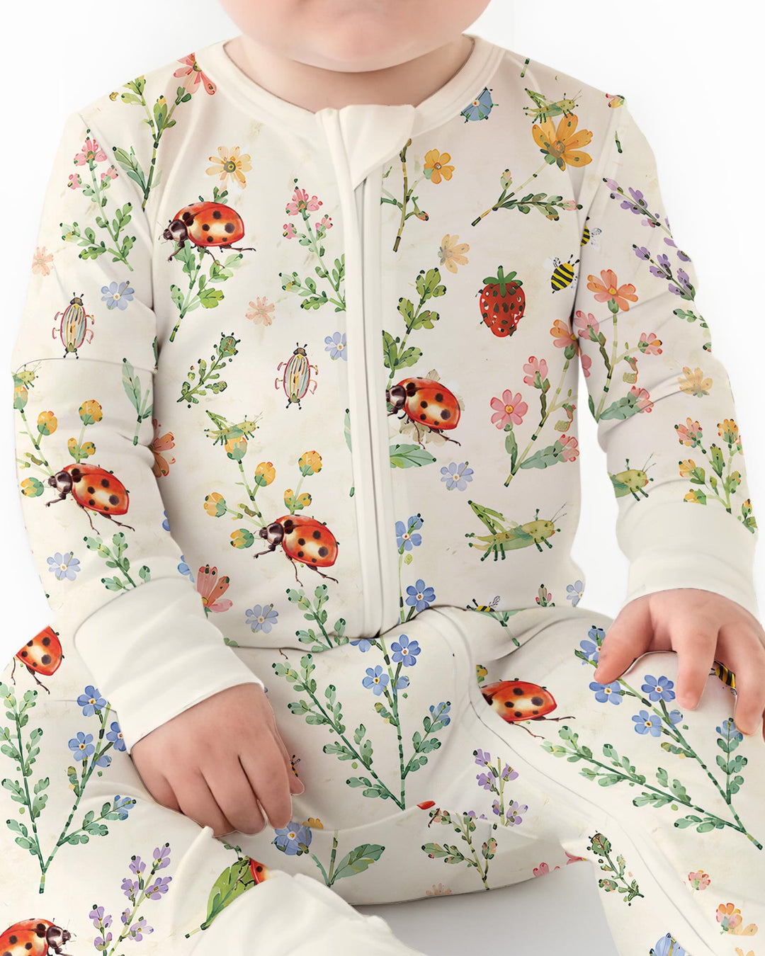 Ladybug Floral Wild Flower Vintage Bamboo Convertible Zippy