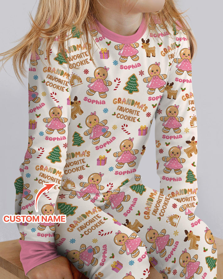 Personalized Grandma's Favorite Cookie Bamboo Two Piece Long Sleeve Pajama Set