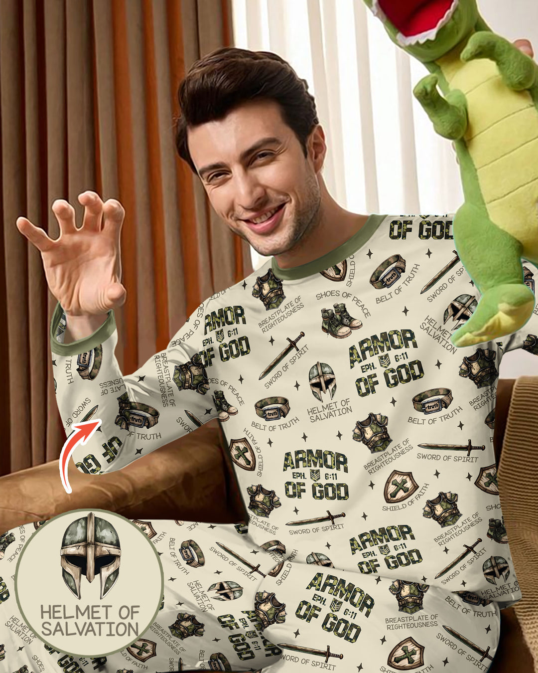 Camo Armor Of God Bamboo Men's Pajama Set