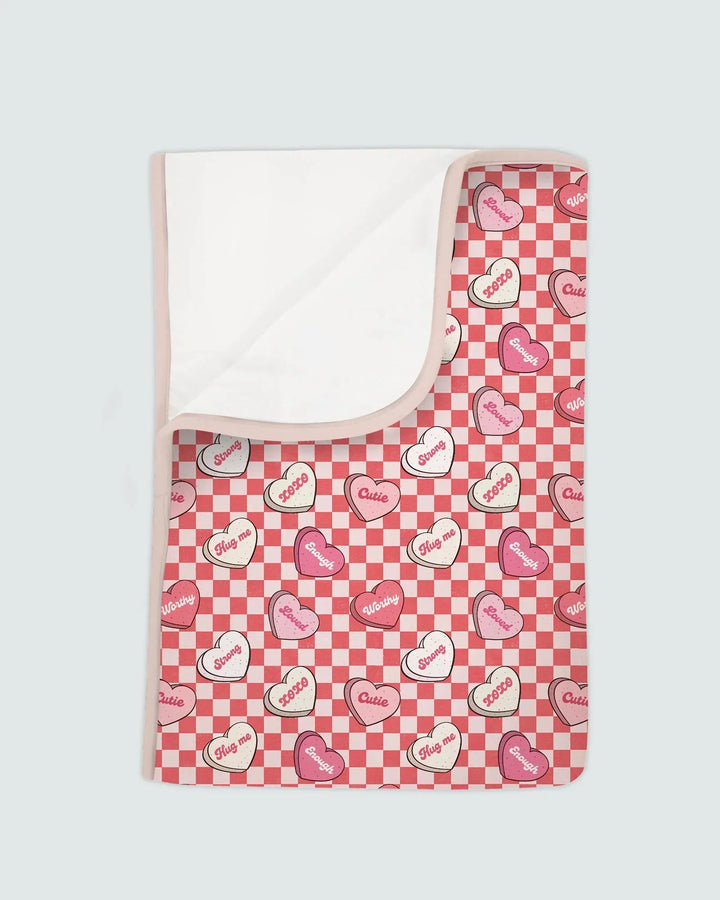 Valentine in Hearts Bamboo Blanket