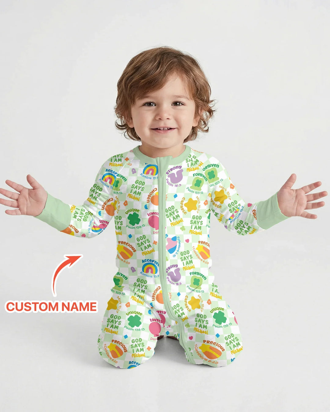 God Says I Am St. Patrick’s Day Custom Name Family Matching Bamboo Convertible Zippy