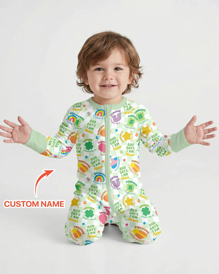 God Says I Am St. Patrick’s Day Custom Name Family Matching Bamboo Convertible Zippy